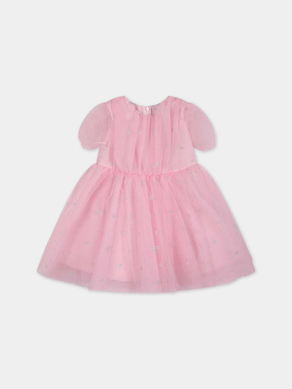 Vestito rosa per neonata con iconici eyes flirting e stelle
